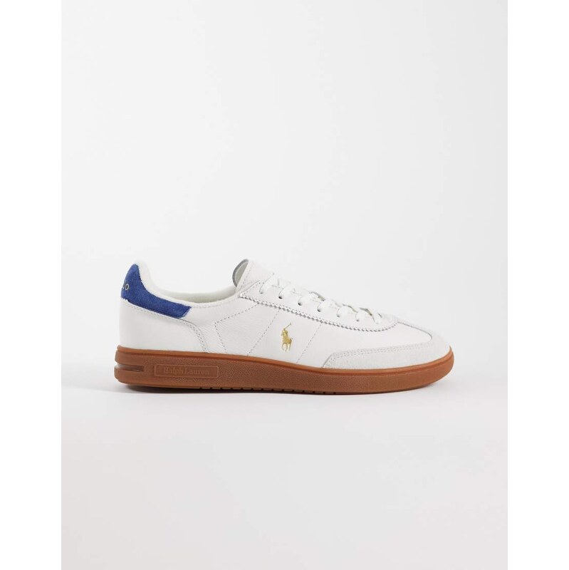 Polo Ralph Lauren low top sneakers in white/navy