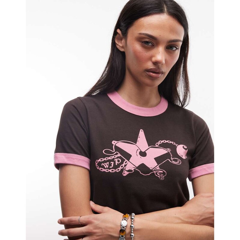 Carhartt WIP outlaw star ringer t-shirt in brown