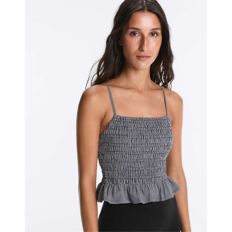 OYSHO Comfortlux smock tank top in black