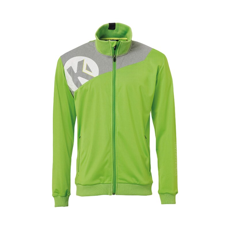 KEMPA Sportovní mikina šedý melír / kiwi / bílá