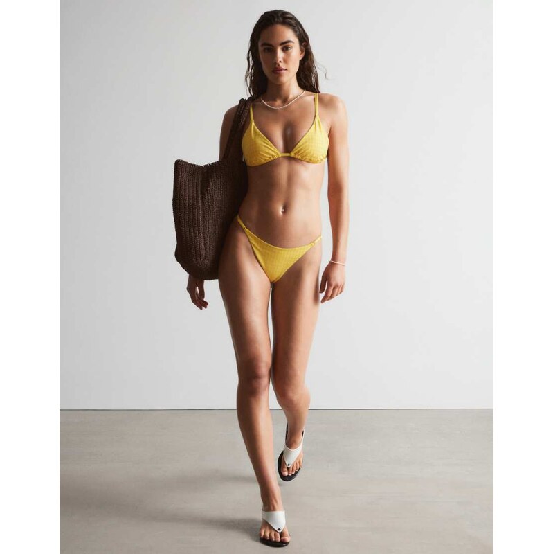 & Other Stories mix and match triangle bikini bottom in yellow