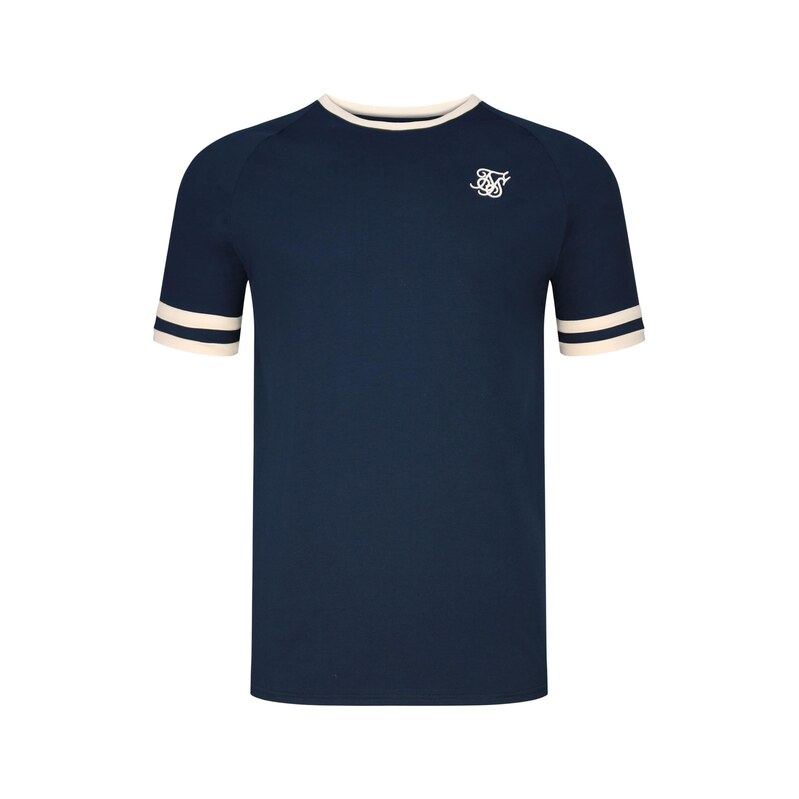 SikSilk Tričko Tournament béžová / námořnická modř