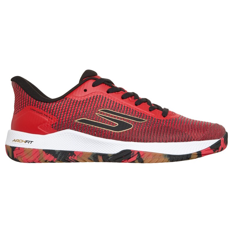Skechers Muži Viper Court Pro 2.0 Shoes v Červené/Černá,