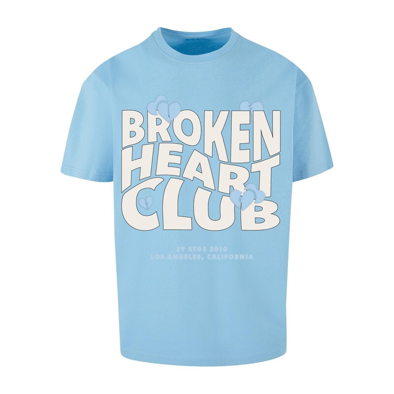 2Y Studios Tričko Broken Heart Club světlemodrá / bílá