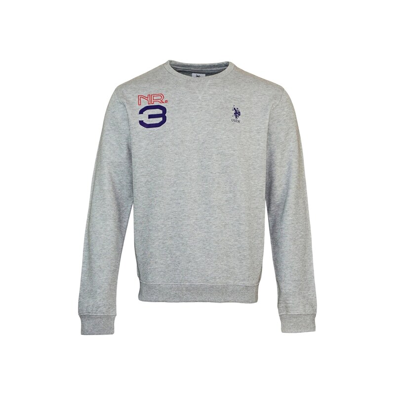 U.S. POLO ASSN. Mikina modrá / šedá / červená