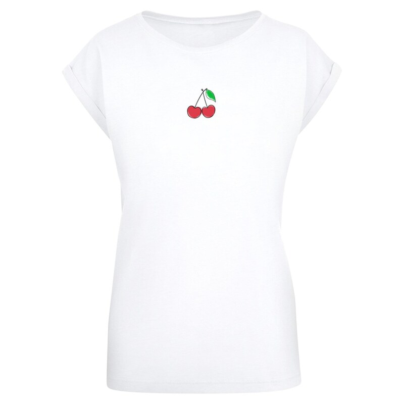 Merchcode Tričko Summer - Sweet Cherry limetková / červená /