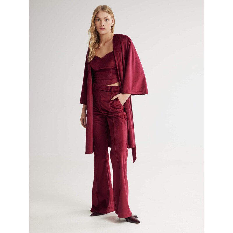 4TAILORS Kimono Scarlet tmavě červená