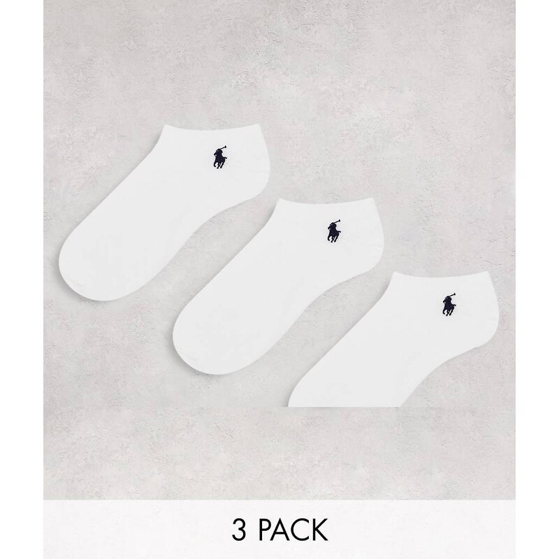Polo Ralph Lauren 3 pack trainer socks in white