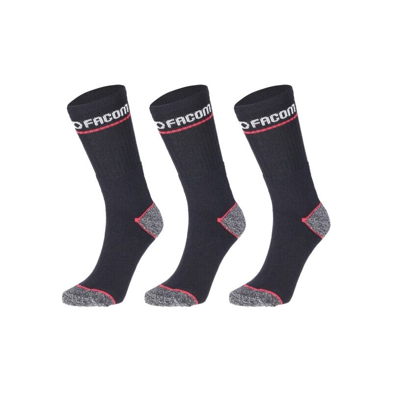 BLACK & DECKER FCM LONG RED 3-PACK Pracovní ponožky