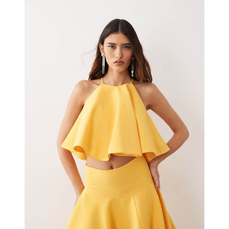 ARRANGE linen halter top co-ord in orange