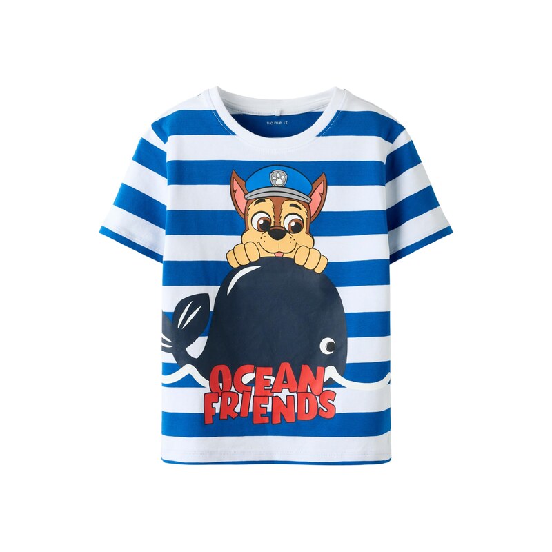 NAME IT Tričko NMMMilan Paw modrá / námořnická modř / červená /