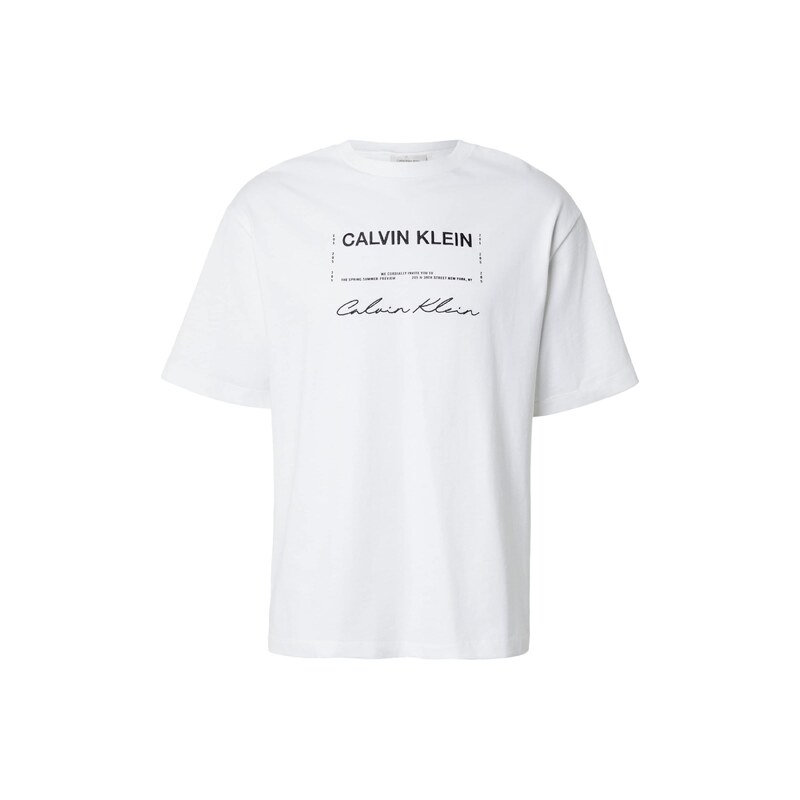 Calvin Klein Jeans Tričko černá / bílá