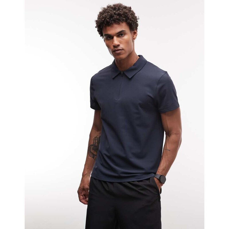 4505 quick dry performance quarter zip polo in navy