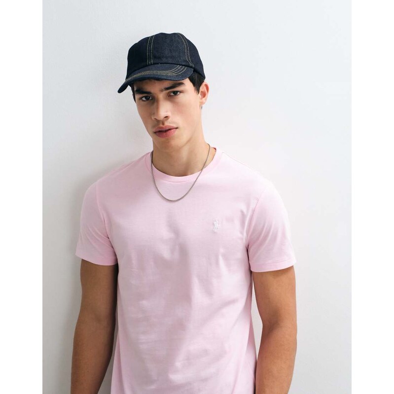 Polo Ralph Lauren icon logo custom slim t-shirt in baby pink