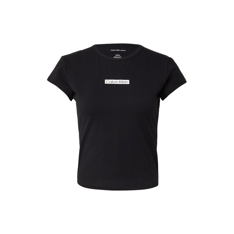 Calvin Klein Jeans Tričko černá / bílá