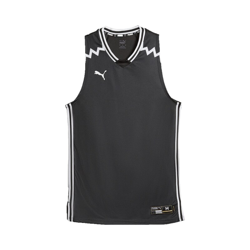 PUMA Sportovní top Team Game černá / bílá
