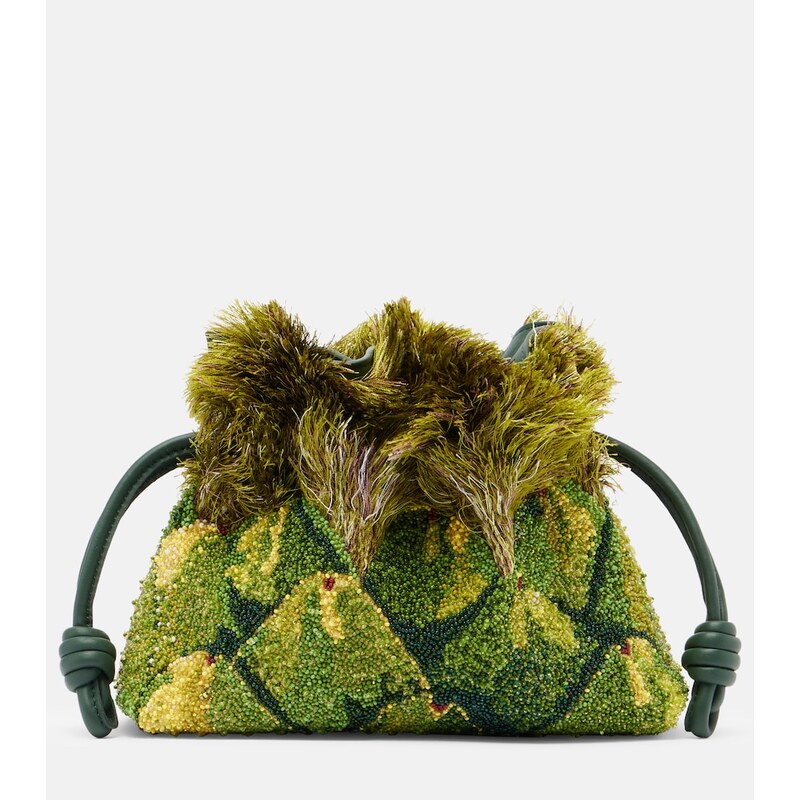 Loewe Paulas Ibiza Flamenco Mini beaded clutch