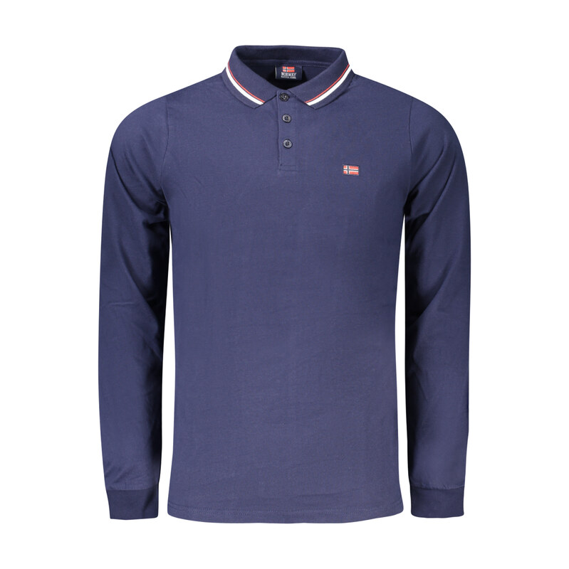 NORWAY 1963 pánská polo košile s dlouhým rukávem modrá
