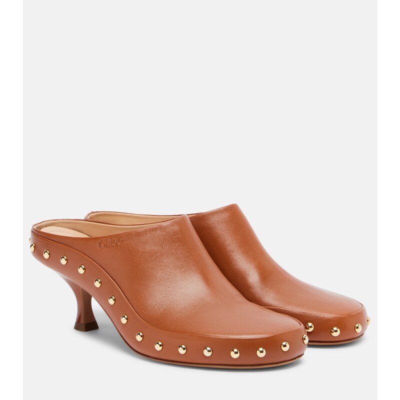 Chloé Studded leather clogs