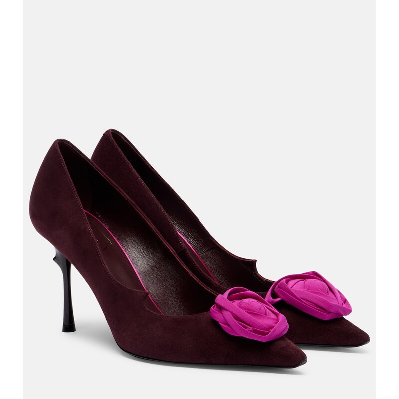 Roger Vivier Rose Vivier floral-appliquÃ suede pumps