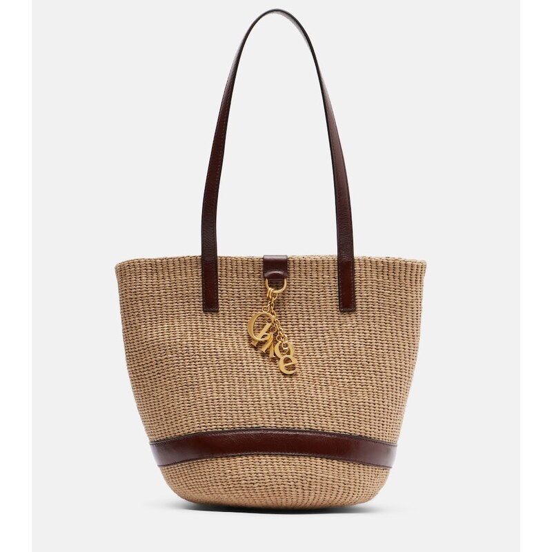 Chloe ChloÃ Medium leather-trimmed basket bag