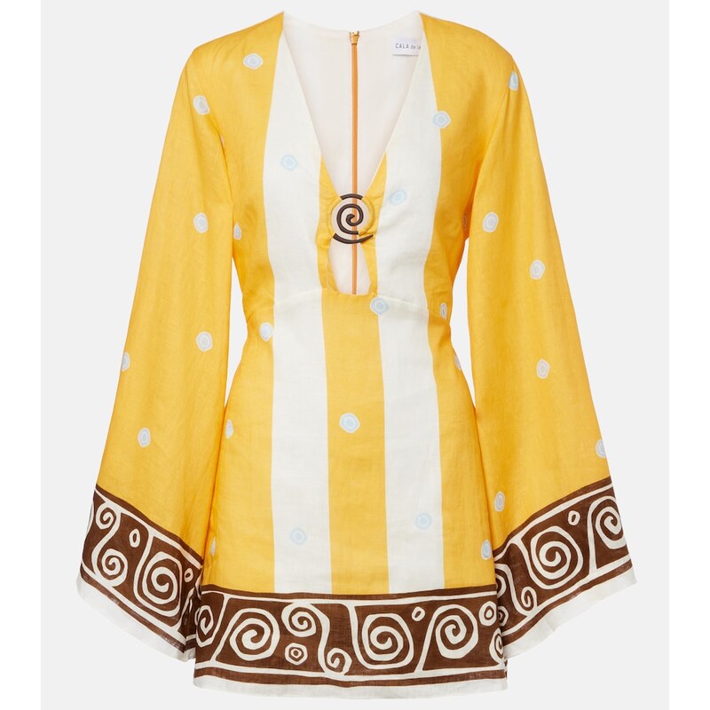 Cala de la Cruz Tessa striped linen dress