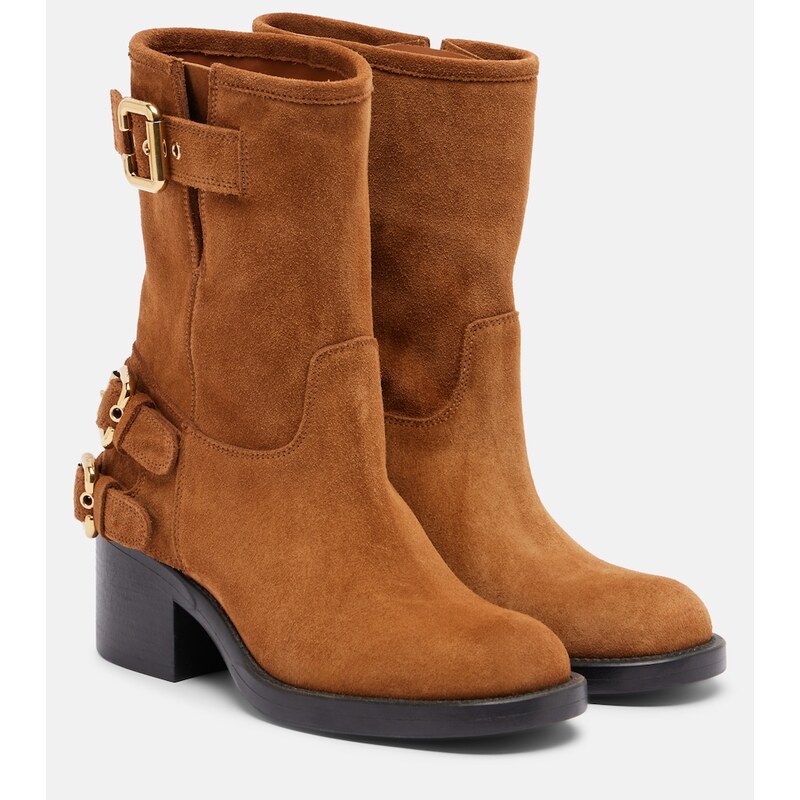 Chloé Dakota suede biker boots