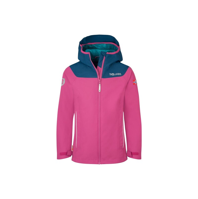 TROLLKIDS Outdoorová bunda smaragdová / magenta