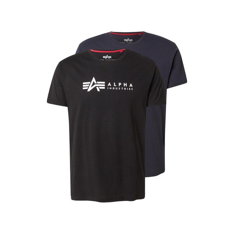 ALPHA INDUSTRIES Tričko námořnická modř / šedý melír / černá /