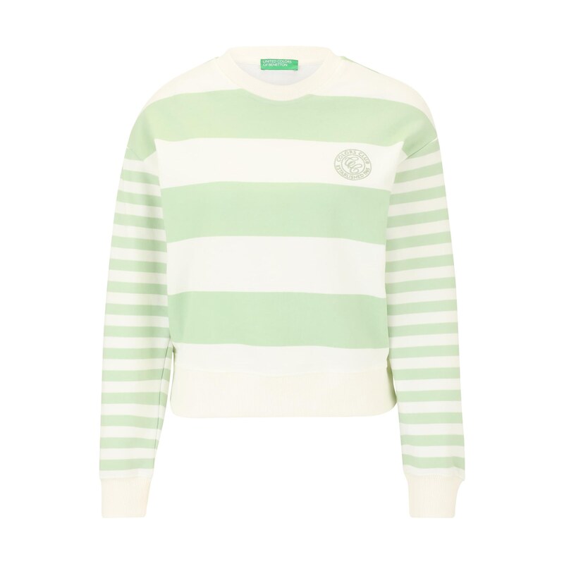 UNITED COLORS OF BENETTON Mikina světle zelená / offwhite