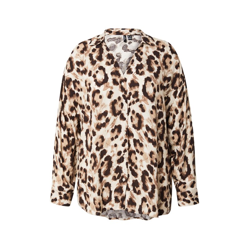 Vero Moda Curve Halenka VMCAnna krémová / hnědá / světle hnědá