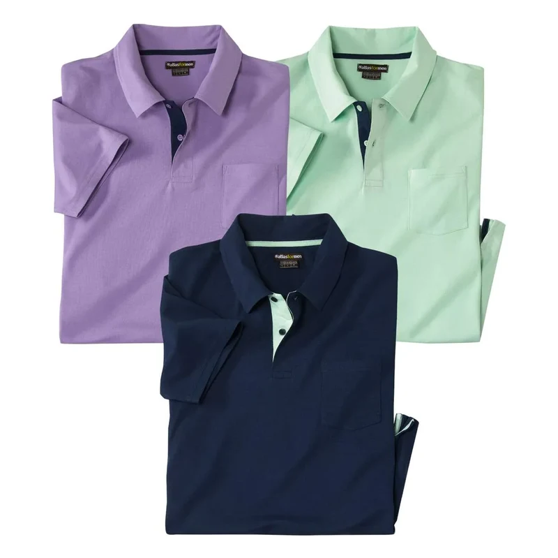 Sada 3 polokošil Casual Atlas For Men Fialová