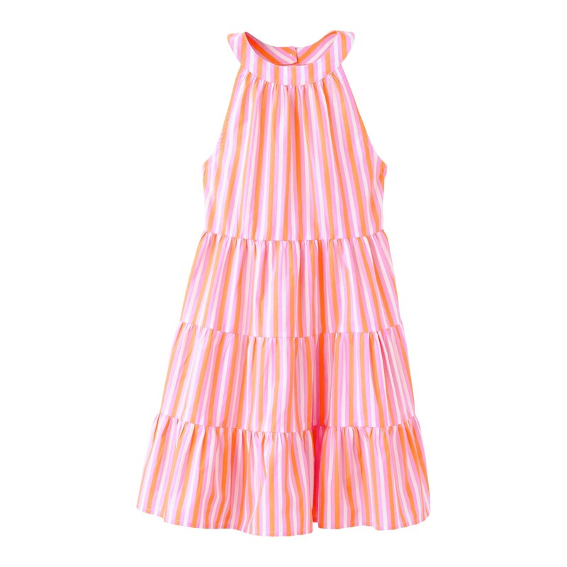 MANGO KIDS Šaty JUICY oranžová / světle růžová / bílá