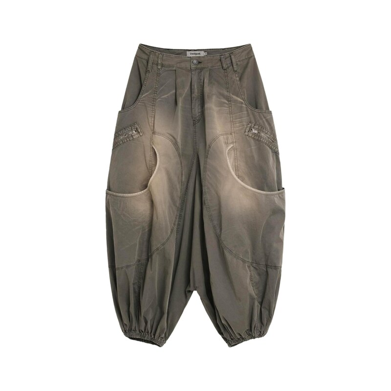 Desigual Harémové kalhoty režná / khaki