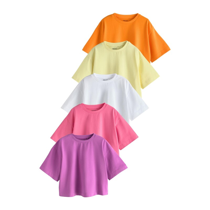 Next Tričko světle žlutá / fialová / oranžová / magenta / bílá