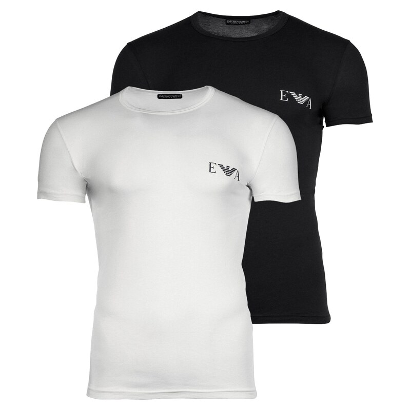 Emporio Armani Tričko černá / bílá