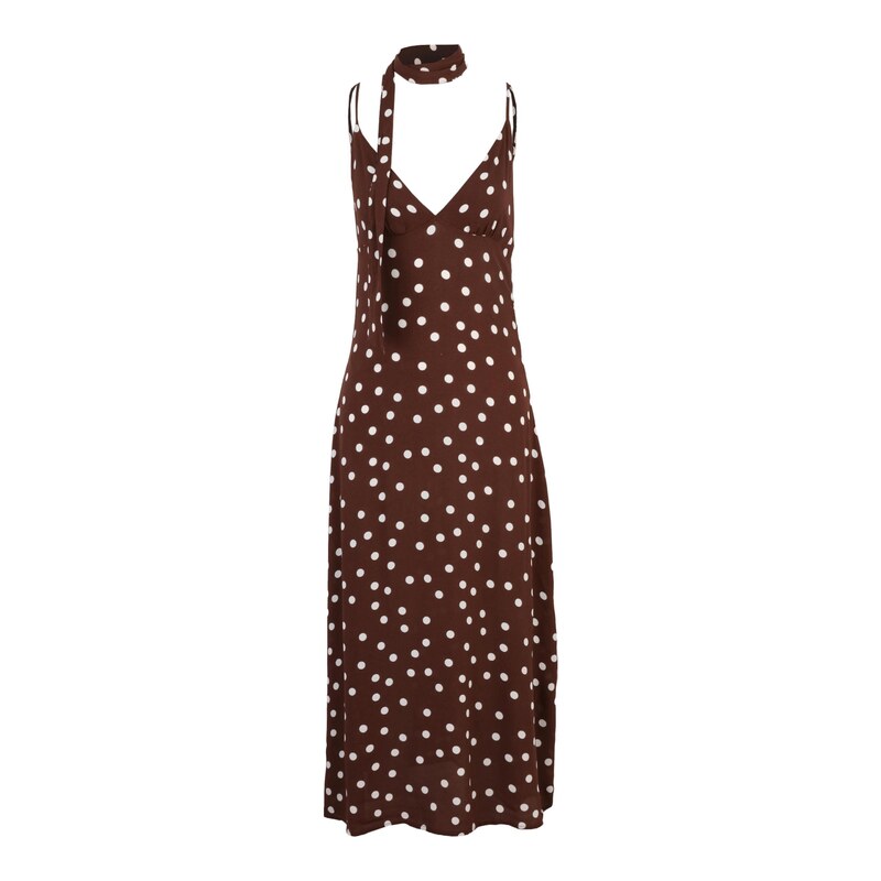 Vero Moda Petite Šaty VMELISA čokoládová / bílá