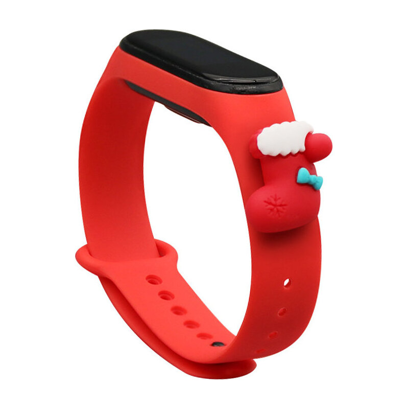 Hurtel Vánoční silikonový řemínek pro Xiaomi Mi Band 3 / 4 s