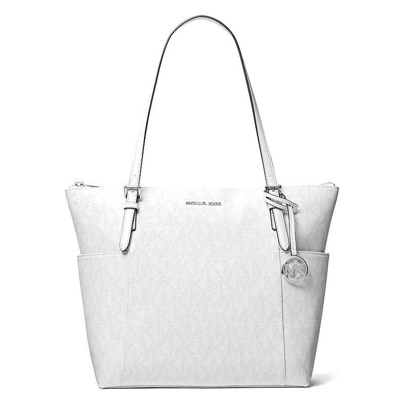 Kabelka Michael Kors jet set medium logo bílá