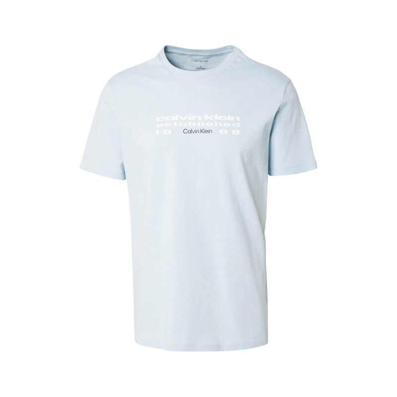 Calvin Klein Jeans Tričko pastelová modrá / černá / bílá