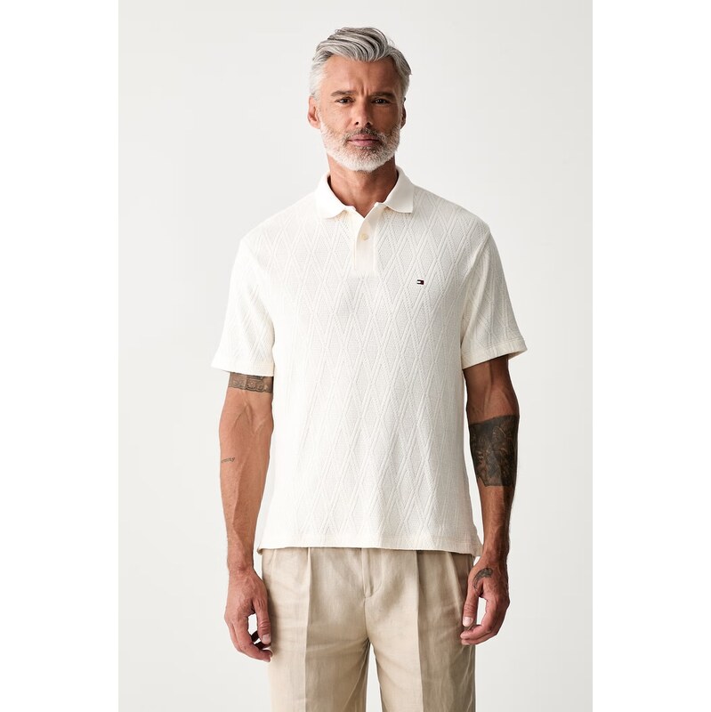Tommy Hilfiger svetrové polo pánské s lyocellem