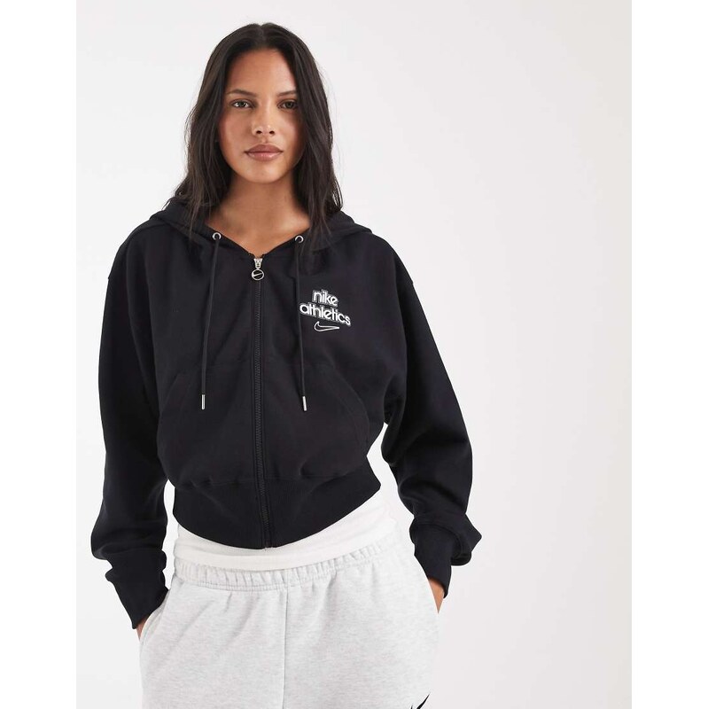 Nike Phoenix Fleece full zip hoodie in black