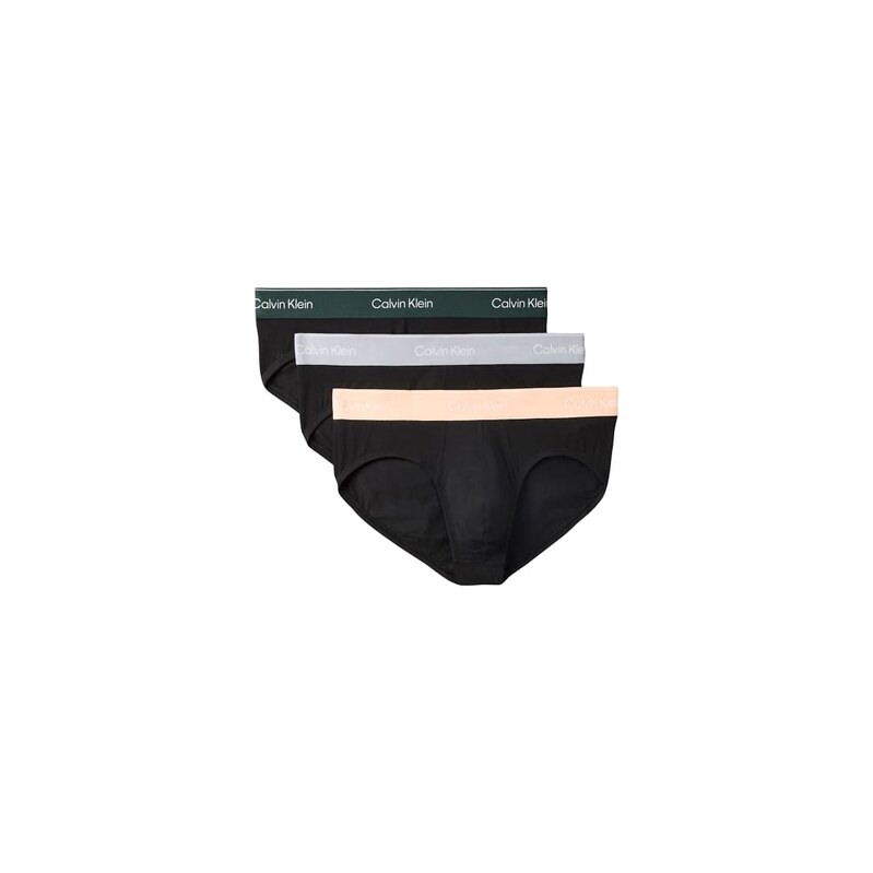 Calvin Klein Icon Cotton Stretch 3 pack hip briefs in black with