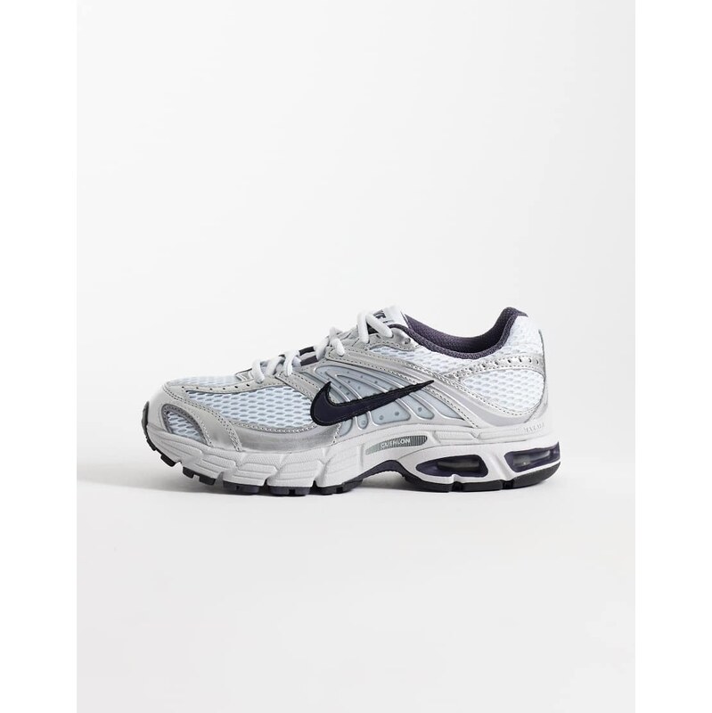 Nike Air Max Moto 2K trainers in black and metallic silver-Grey
