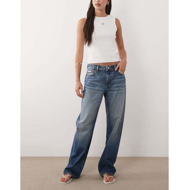 Calvin Klein Jeans 90s straight leg jeans in light wash blue