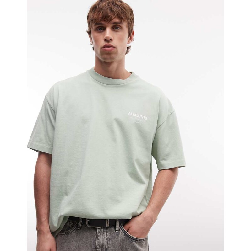 Allsaints Underground logo t-shirt with back print in light