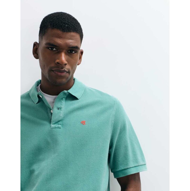 Abercrombie & Fitch icon logo short sleeve polo in green