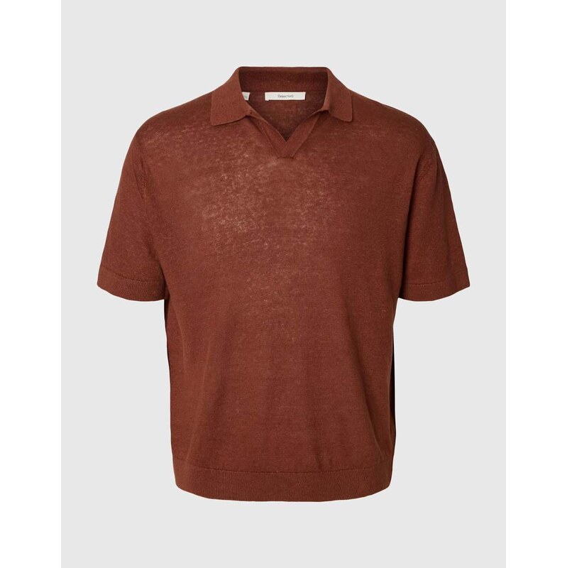 Selected Polo shirt in cherry mahogany-Red
