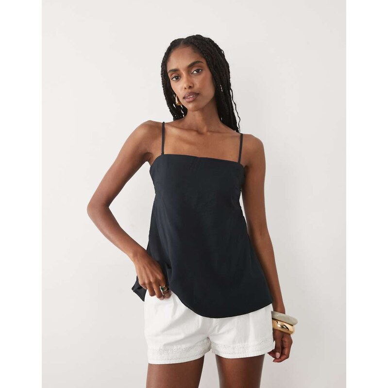 Abercrombie & Fitch longline bandeau top co-ord in black