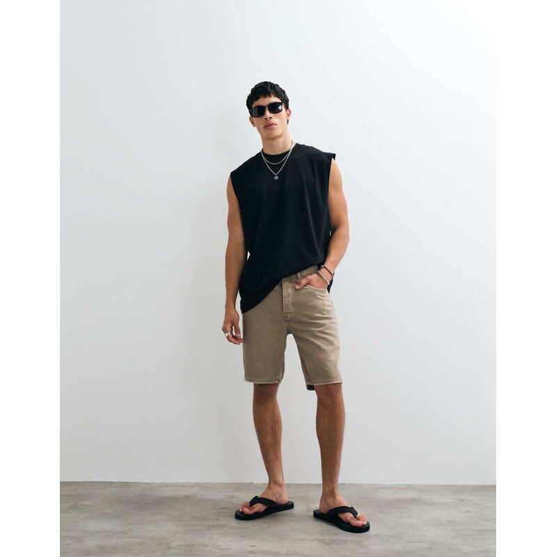 ONLY & SONS Edge straight fit denim shorts vintage tan wash